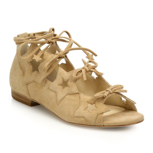 Isa Tapia Shoes - ISA TAPIA Dawn Star Suede Lace Up Flats Gladiator
